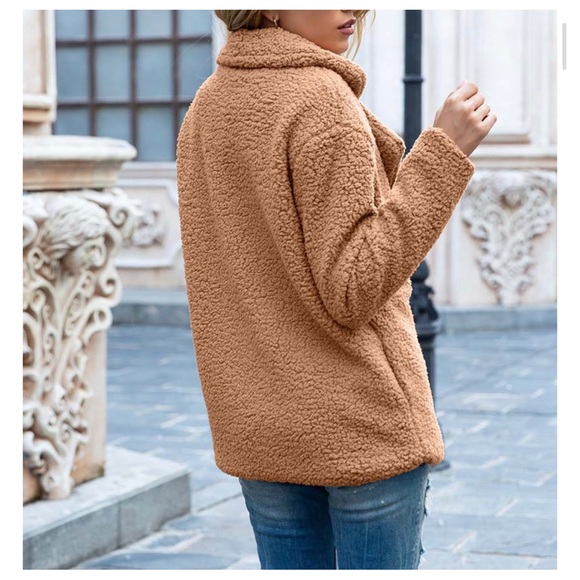 34 Chic Fuzzy Fall Side Pockets Jacket - Picture 4 of 4